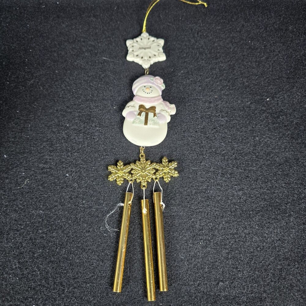Lenox My Snow Girl Abigail Snowman Wind Chime Ornament